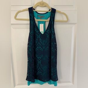 Brixton Ivy - Stitch Fix Navy Ekland Navy Lace Sleeveless Top NWT